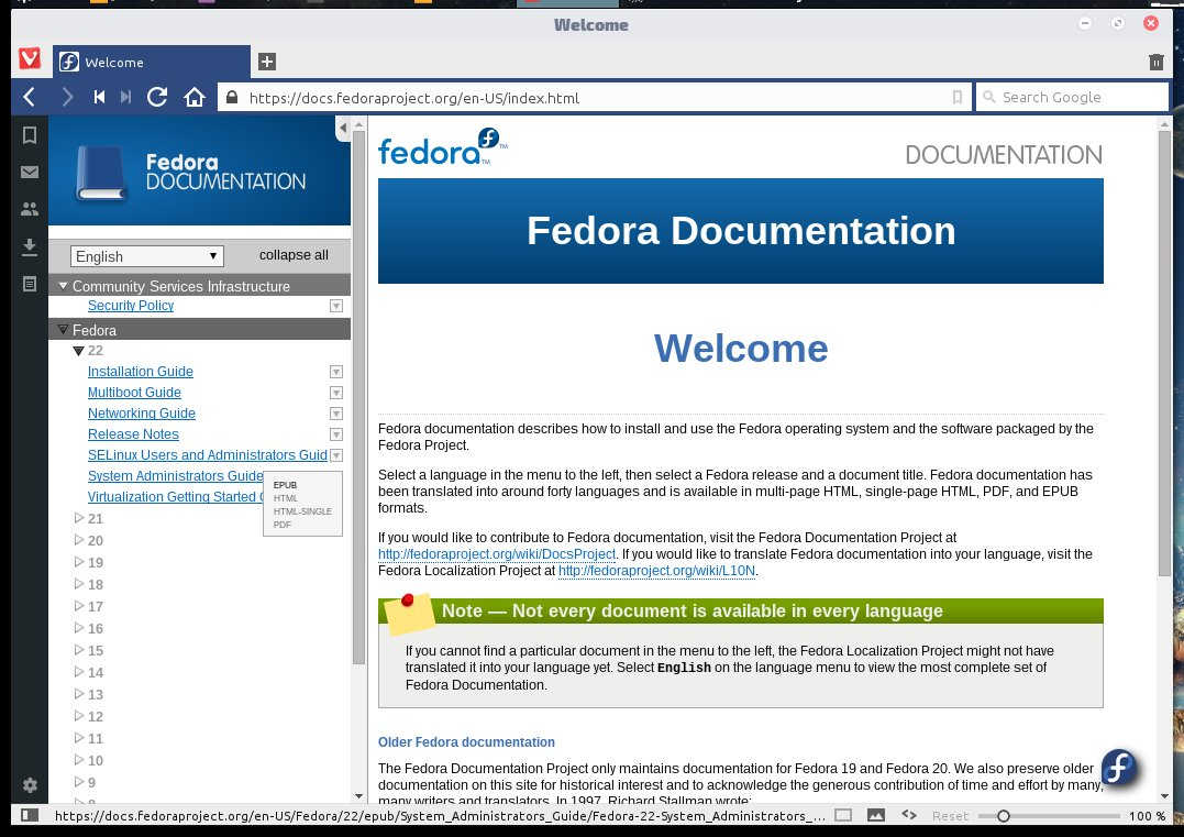 the Fedora Project documentation portal