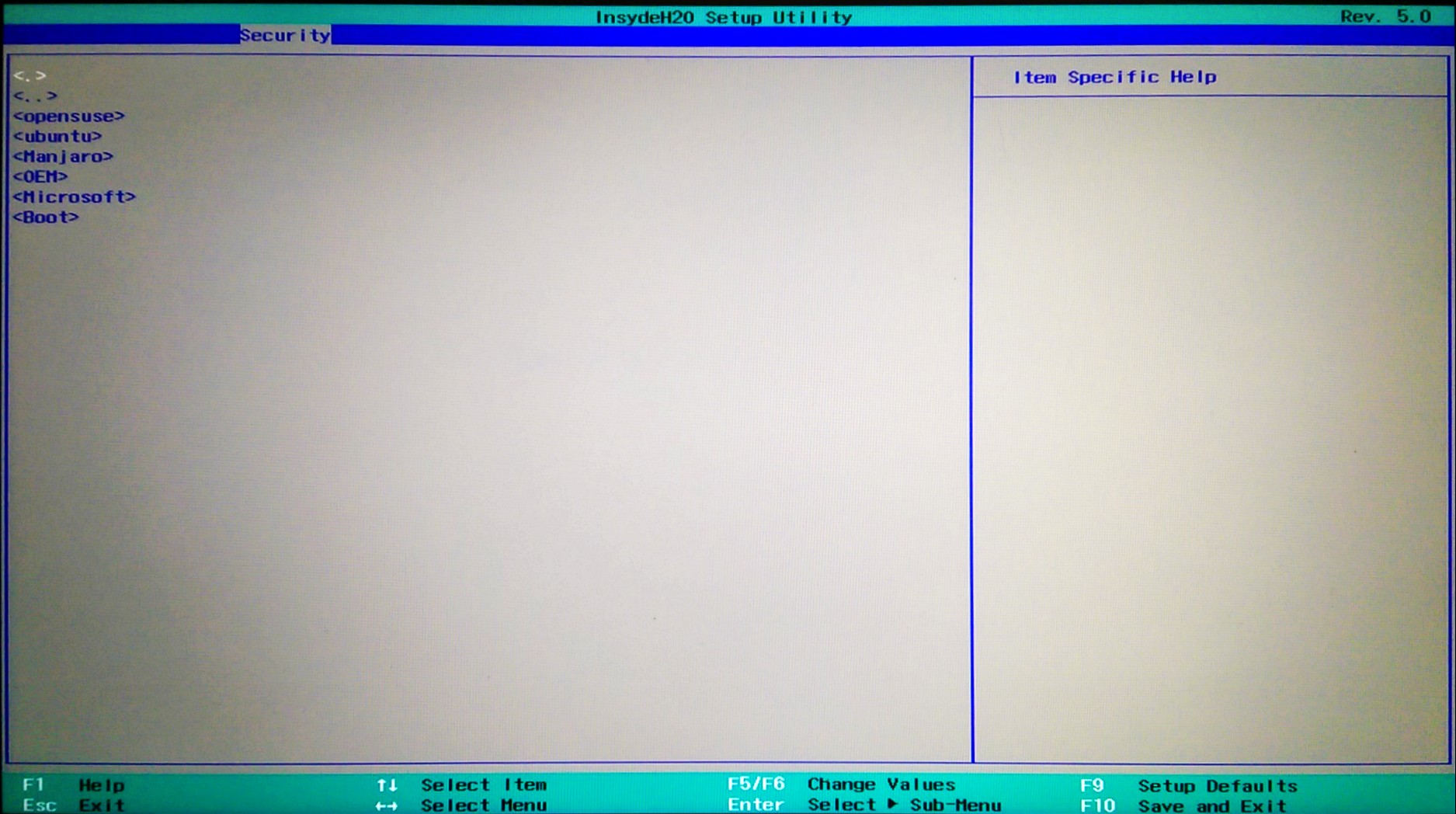Trusting a GRUB Installed to the EFI System Partition with a Linux Distribution. When selecting <em><samp>Select an UEFI file as trusted for executing:</samp></em> as shown in the previous screen, the user can browse the EFI System Partition to select the GRUB file to trust.